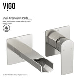 Atticus Brushed Nickel Wall Mount Bathroom Faucet R8C8 - product image 4