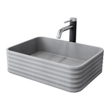 Cadman ConcretoStone Grey Bathroom Sink/Basin Set with Lexington Faucet and Rectangular Vessel E9H7 - product image 1