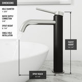 Cadman ConcretoStone Grey Bathroom Sink/Basin Set with Lexington Faucet and Rectangular Vessel E9H7 - product image 7