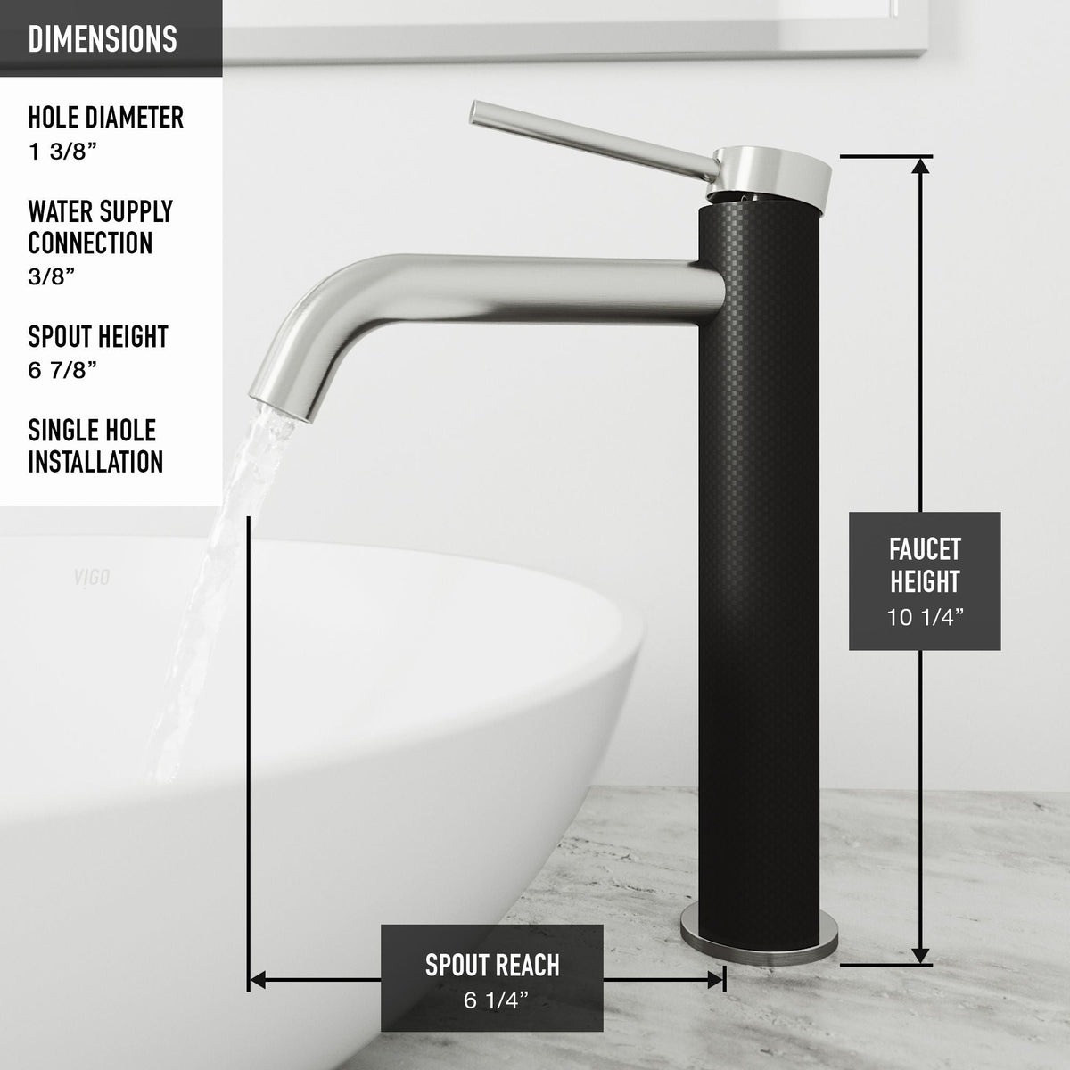 Cadman ConcretoStone Grey Bathroom Sink/Basin Set with Lexington Faucet and Rectangular Vessel E9H7 - product image 7
