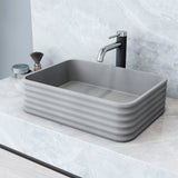 Cadman ConcretoStone Grey Bathroom Sink/Basin Set with Lexington Faucet and Rectangular Vessel E9H7 - product image 8