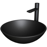 Cavalli MatteShell Matte Black Bathroom Sink/Basin Set with Gotham Faucet and Round Glass Vessel B2B6 - product image 1