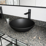 Cavalli MatteShell Matte Black Bathroom Sink/Basin Set with Gotham Faucet and Round Glass Vessel B2B6 - product image 8