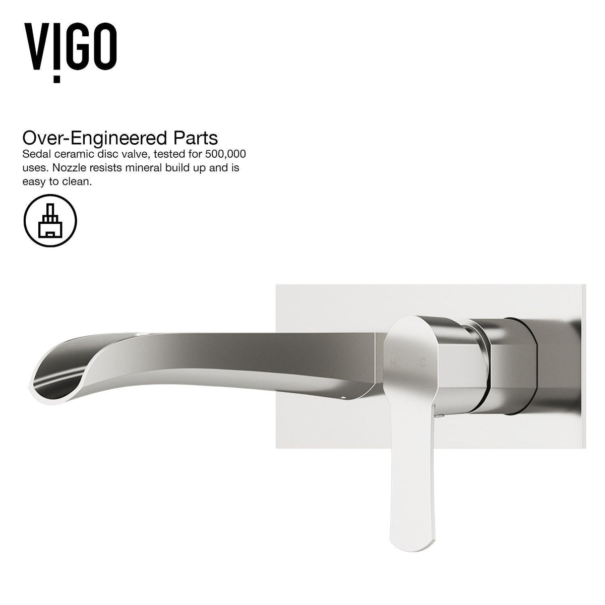 Cornelius Wall Mount Single Handle Bathroom Sink Faucet, WaterSense Certified, Brushed Nickel A9F1 - product image 3