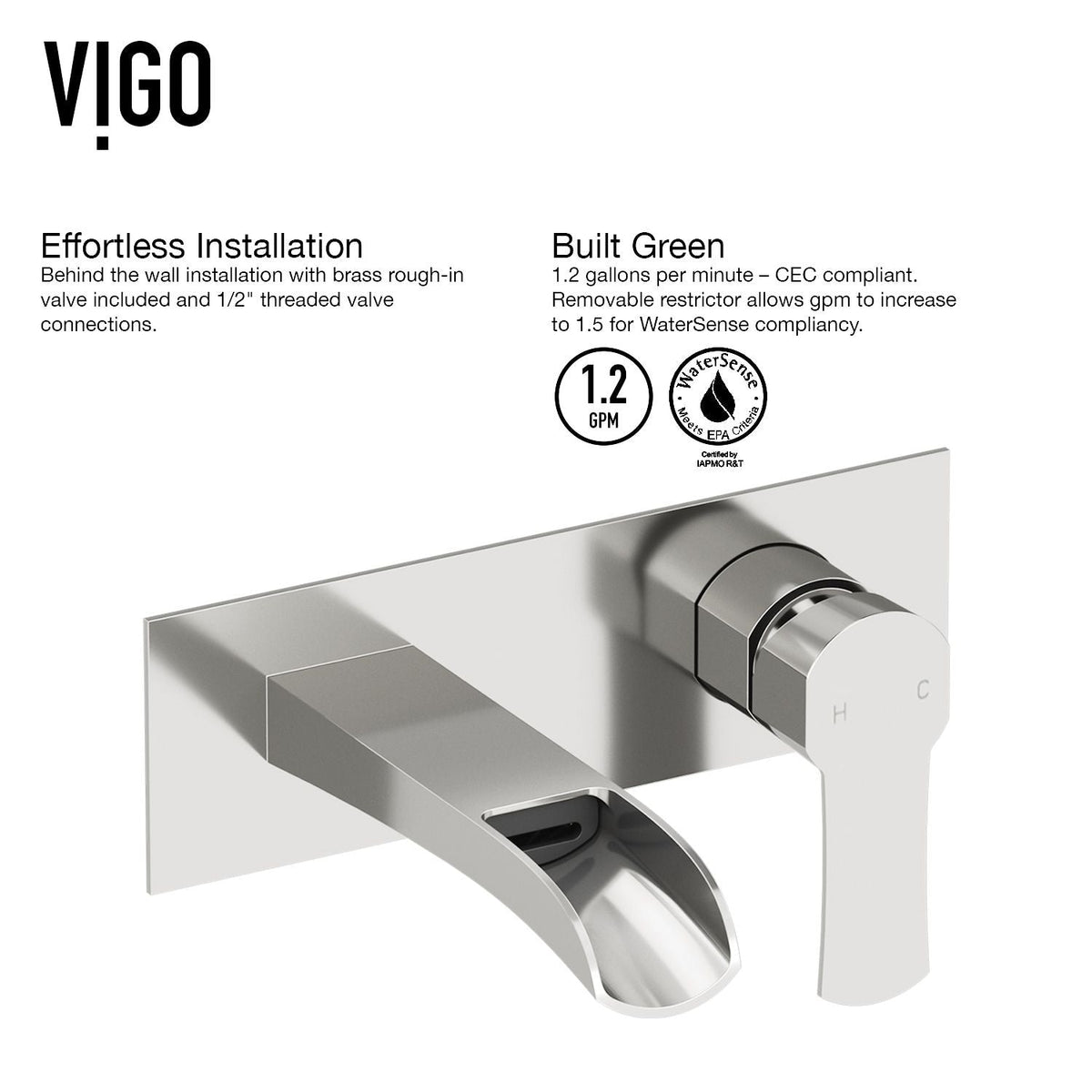 Cornelius Wall Mount Single Handle Bathroom Sink Faucet, WaterSense Certified, Brushed Nickel A9F1 - product image 6