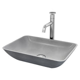 Duomo Gothic ConcretoStone Grey Bathroom Sink/Basin Set with Cass Faucet and Rectangular Vessel T0K2 - product image 1