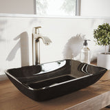 Glass Grey Onyx Bathroom Sink/Basin Set with Linus Faucet and Rectangular Vessel K5C9 - product image 8