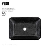 Glass Grey Onyx Bathroom Sink/Basin Set with Niko Faucet and Rectangular Vessel T4N0 - product image 4