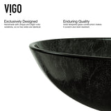 Glass Grey Onyx Bathroom Sink/Basin Set with Niko Faucet and Round Vessel A8N6 - product image 8