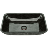 Glass Rectangular Vessel Bathroom Sink/Basin, Grey Onyx X3R3 - product image 1