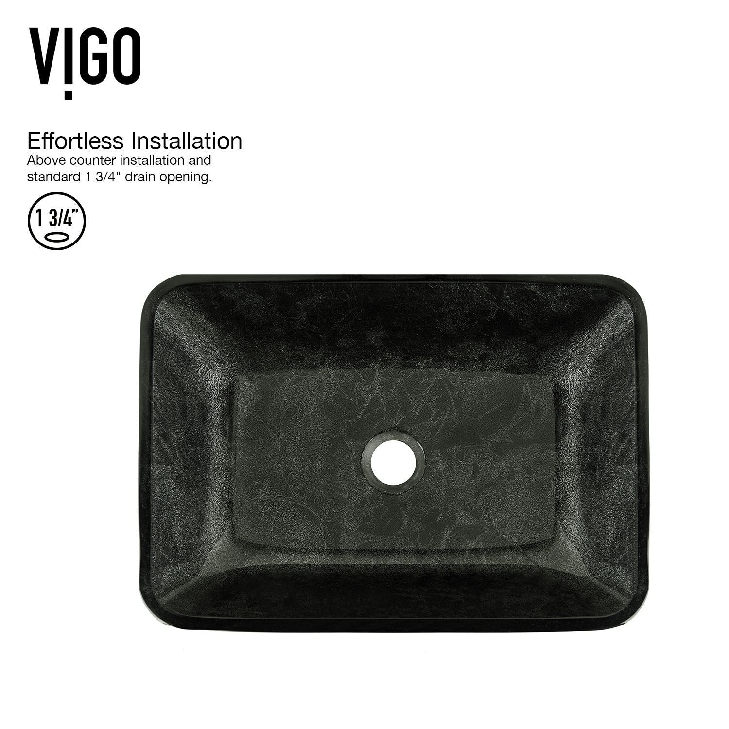 Glass Rectangular Vessel Bathroom Sink/Basin, Grey Onyx X3R3 - product image 2