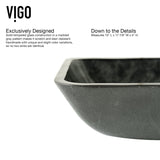 Glass Rectangular Vessel Bathroom Sink/Basin, Grey Onyx X3R3 - product image 3