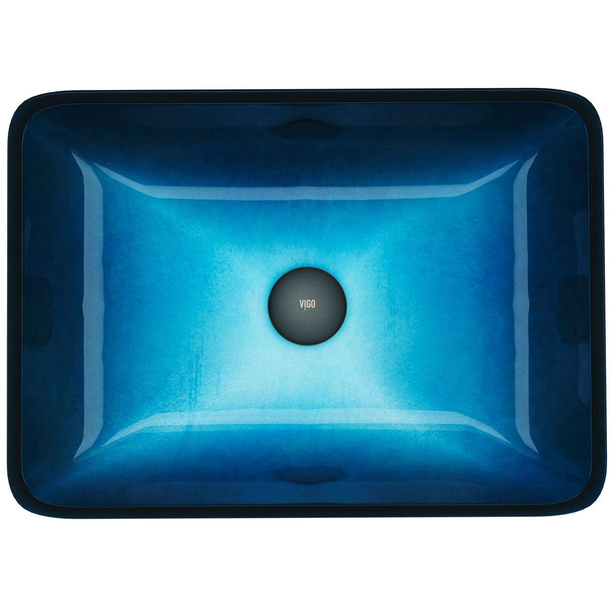 Glass Rectangular Vessel Bathroom Sink/Basin, Turquoise N2D7 - product image 2