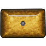 Glass Rectangular Vessel Bathroom Sink/Basin with Rounded Edges & Deep Bowl, Copper W8E5 - product image 2