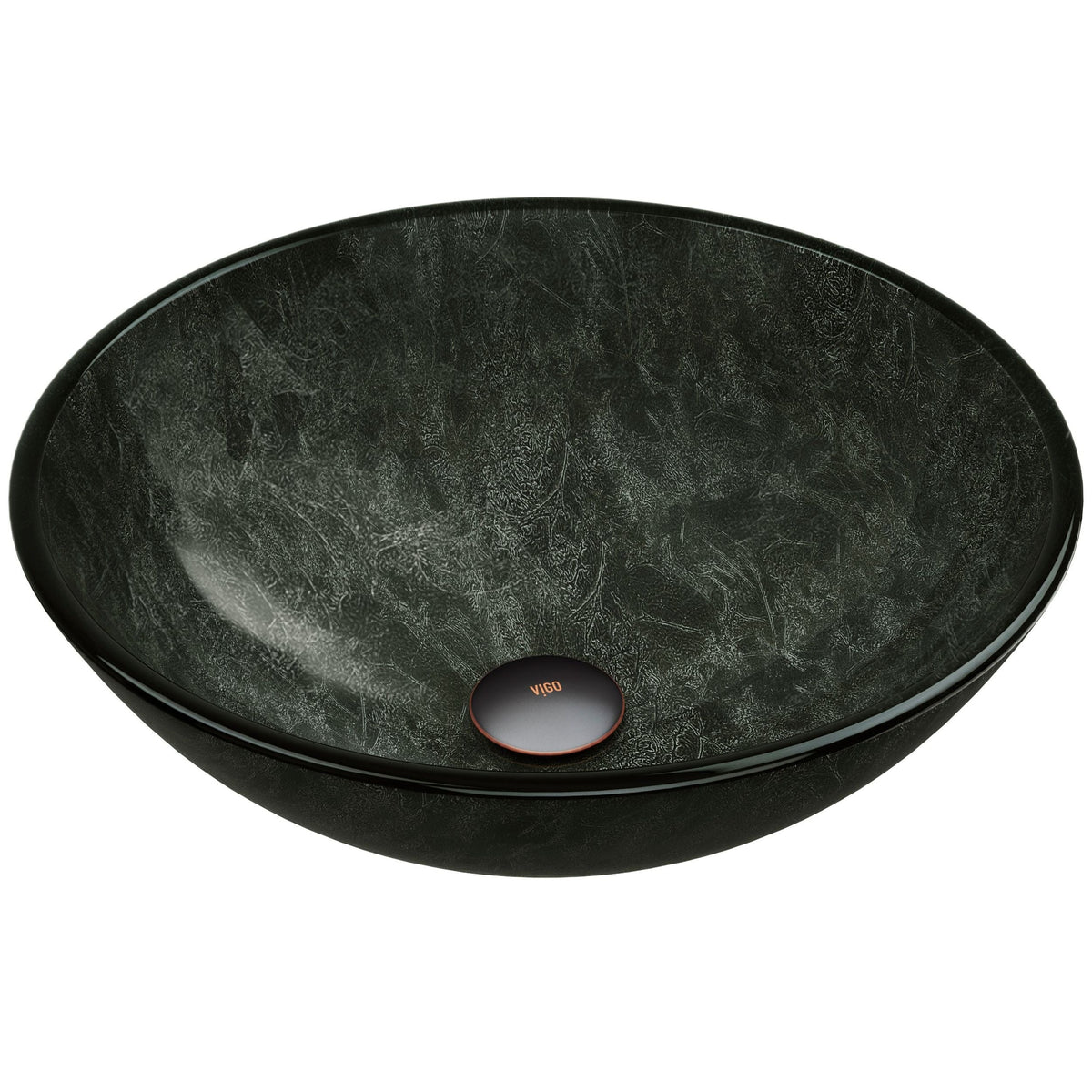 Glass Round Vessel Bathroom Sink/Basin with Deep Bowl, Gray Y0E4 - product image 1