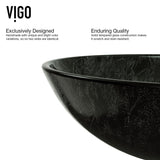 Glass Round Vessel Bathroom Sink/Basin with Deep Bowl, Gray Y0E4 - product image 5