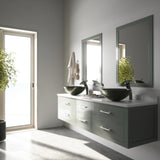 Glass Round Vessel Bathroom Sink/Basin with Deep Bowl, Gray Y0E4 - product image 7