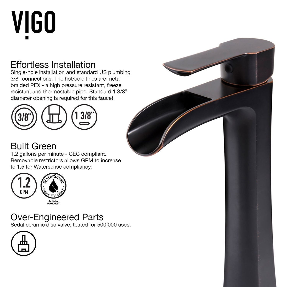 Glass Russet Brown Bathroom Sink/Basin Set with Niko Faucet and Round Vessel H7G0 - product image 7