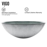 Glass Simply Silver Bathroom Sink/Basin Set with Chrome Duris Faucet and Round Vessel S4R3 - product image 7