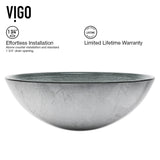 Glass Simply Silver Bathroom Sink/Basin Set with Niko Faucet and Round Vessel N4B3 - product image 8