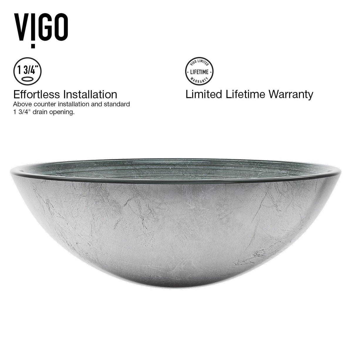 Glass Simply Silver Bathroom Sink/Basin Set with Niko Faucet and Round Vessel N4B3 - product image 8
