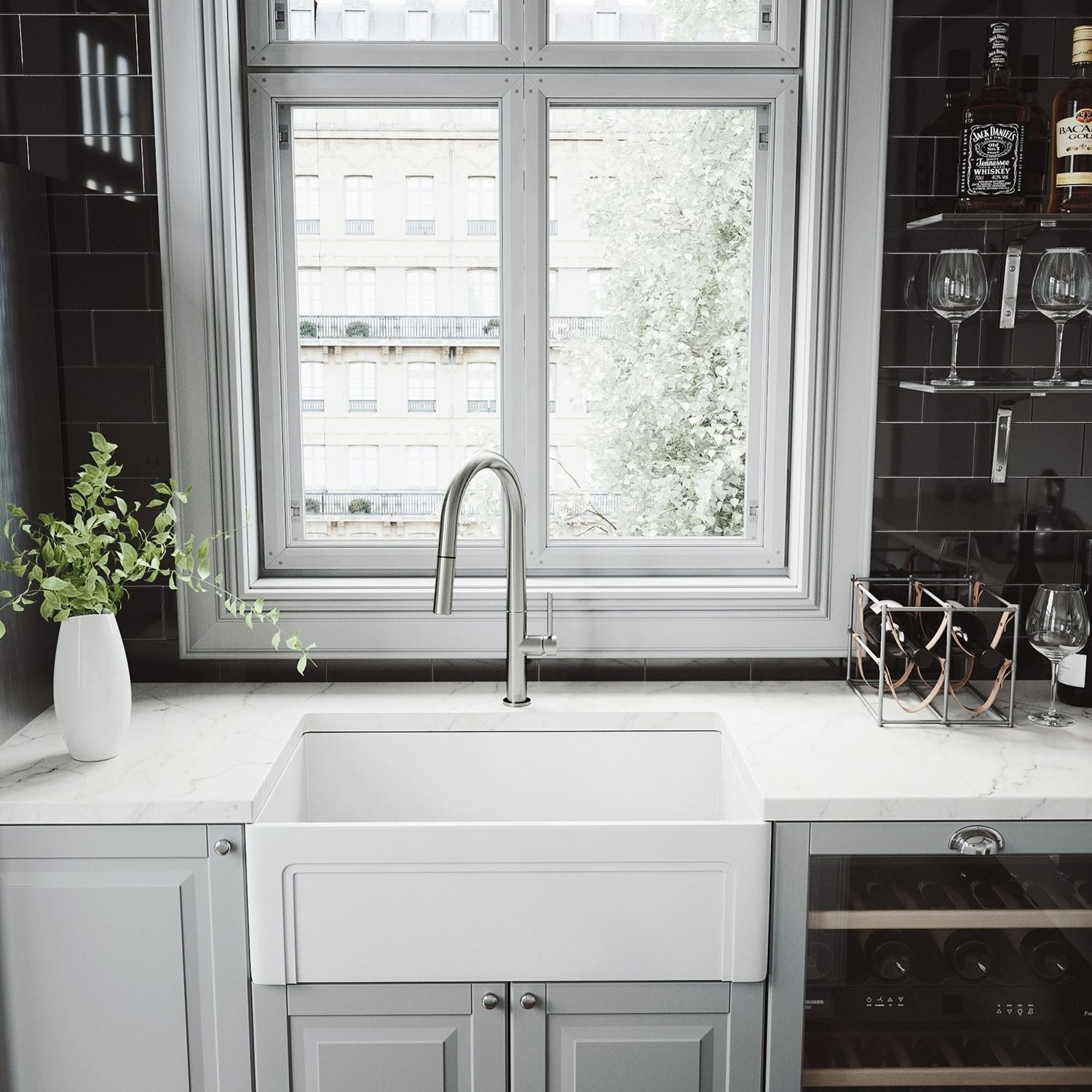 Greenwich Single Handle Pull Down Sprayer Kitchen Faucet with Deck Plate, Stainless Steel U3N3 - product image 7