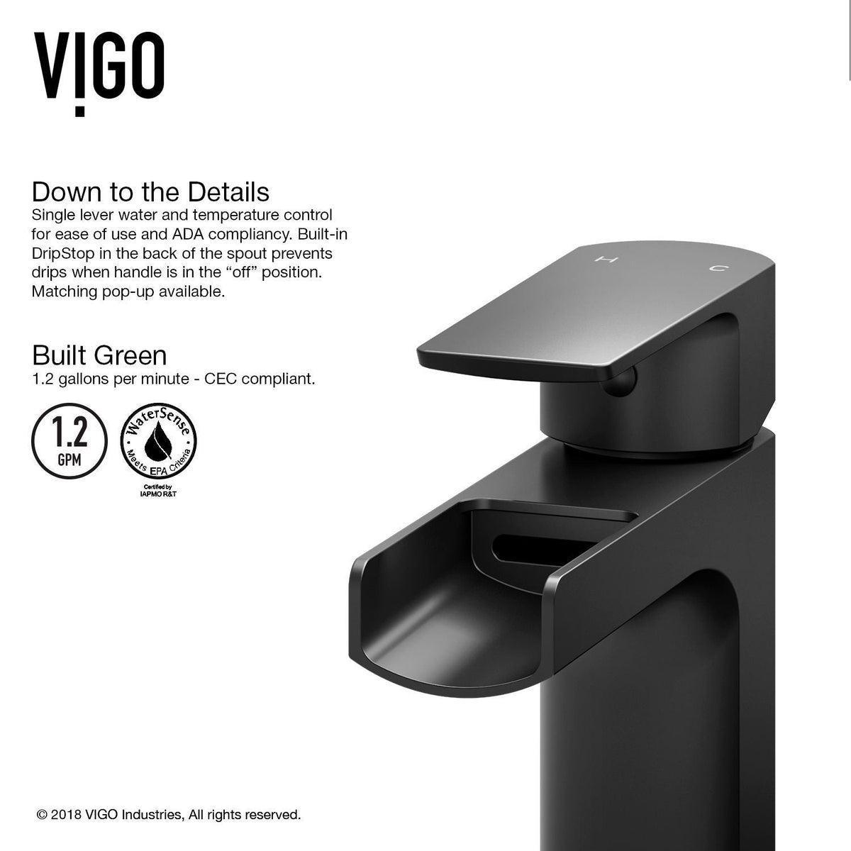 Ileana Single Handle Single Hole Bathroom Sink Faucet, WaterSense Certified, Matte Black A0A0 - product image 5
