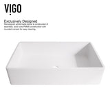 Magnolia MatteStone White Bathroom Sink/Basin Set with Amada Faucet and Rectangular Composite Vessel L4P6 - product image 4