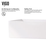 Magnolia MatteStone White Bathroom Sink/Basin Set with Amada Faucet and Rectangular Composite Vessel L4P6 - product image 6
