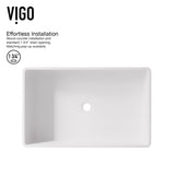 Magnolia MatteStone White Bathroom Sink/Basin Set with Matte Gold Duris Faucet and Rectangular Composite Vessel Y9P0 - product image 4
