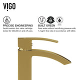Magnolia MatteStone White Bathroom Sink/Basin Set with Matte Gold Duris Faucet and Rectangular Composite Vessel P6F2 - product image 6
