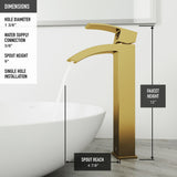 Magnolia MatteStone White Bathroom Sink/Basin Set with Matte Gold Duris Faucet and Rectangular Composite Vessel Y9P0 - product image 7