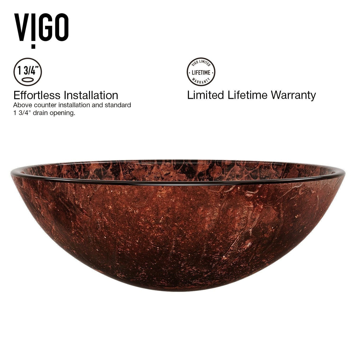 Mahogany Moon Glass Vessel Bathroom Sink X5H3 - product image 6