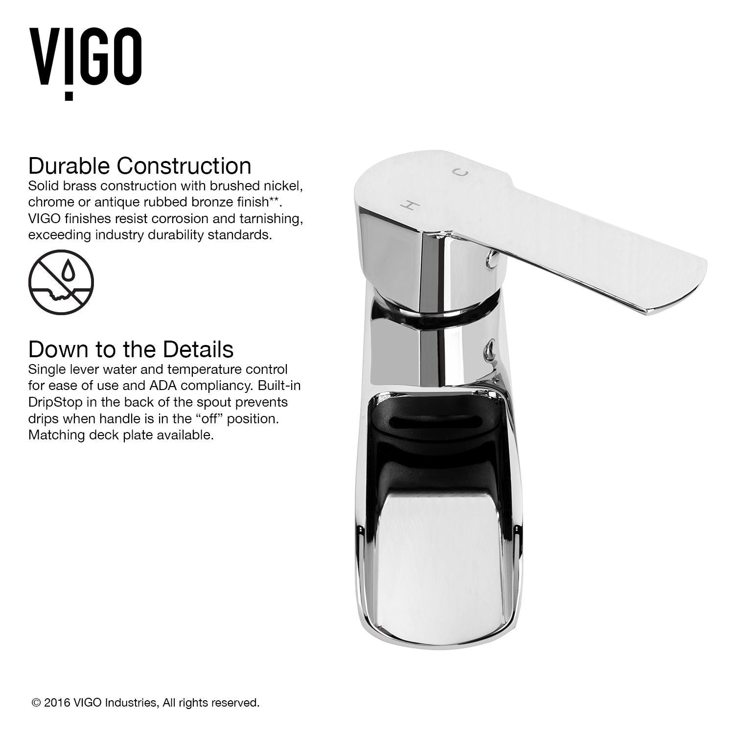 Marigold MatteStone White Bathroom Sink/Basin Set with Niko Faucet and Rectangular Composite Vessel T1I2 - product image 6