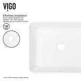 Marigold MatteStone White Bathroom Sink/Basin Set with Niko Faucet and Rectangular Composite Vessel T1I2 - product image 7