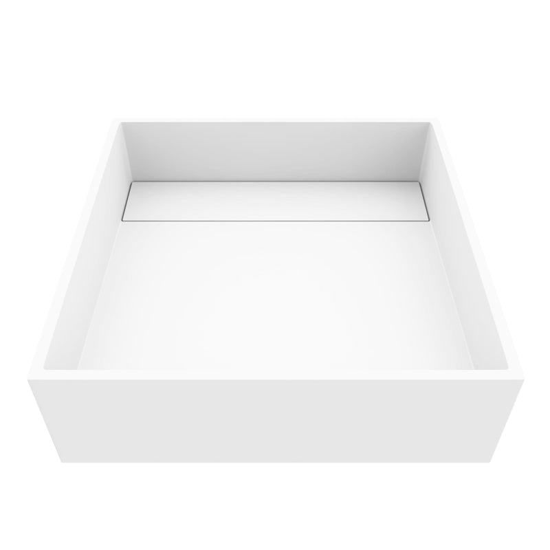 Montauk MatteStone 15x15-in Deep White Bathroom Sink/Basin with Rectangular Vessel M6B3