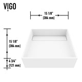 Montauk MatteStone 15x15-in Deep White Bathroom Sink/Basin with Rectangular Vessel M6B3 - product image 2