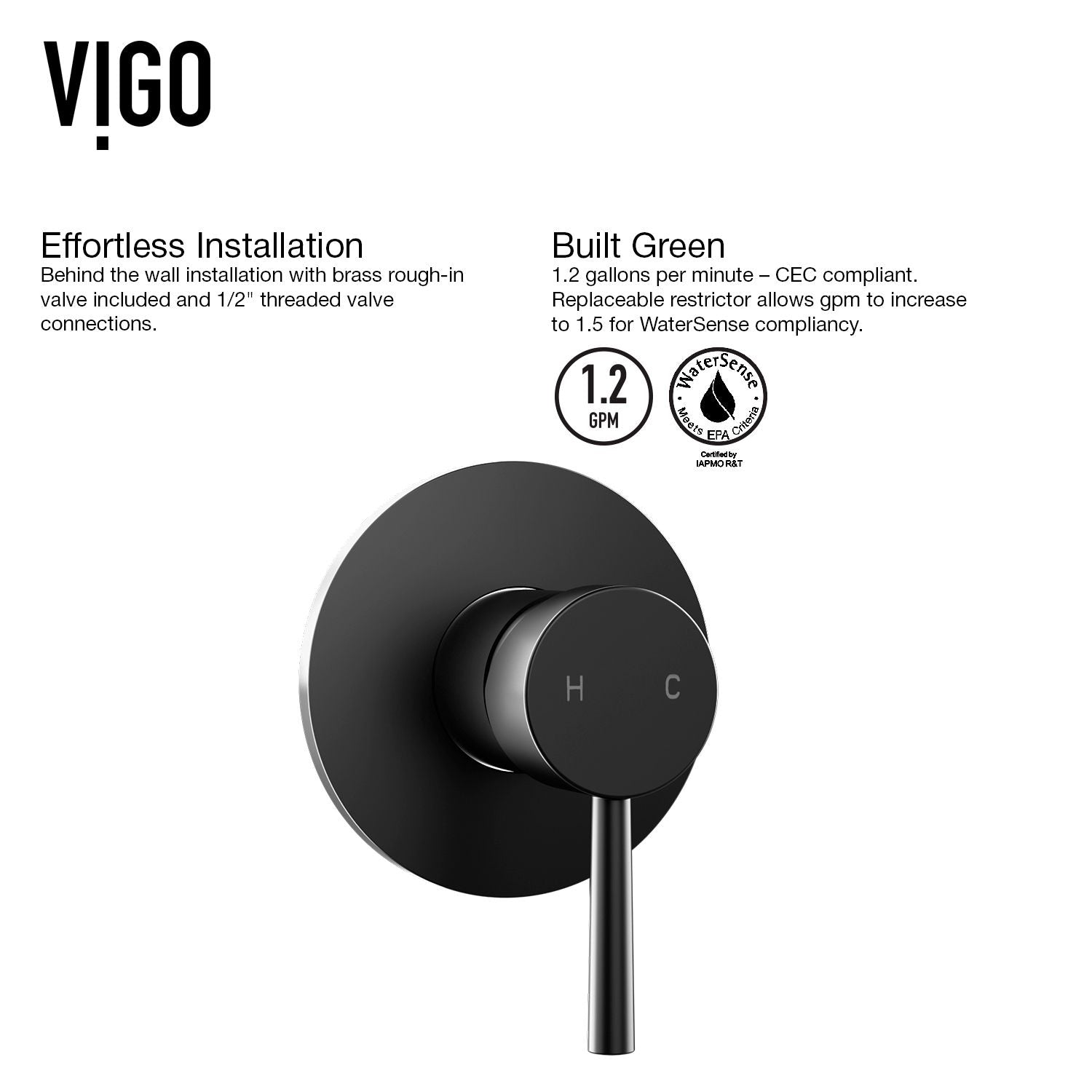 Olus Single Handle Wall Mount Bathroom Sink Faucet, WaterSense Certified, Matte Black F8N8 - product image 7