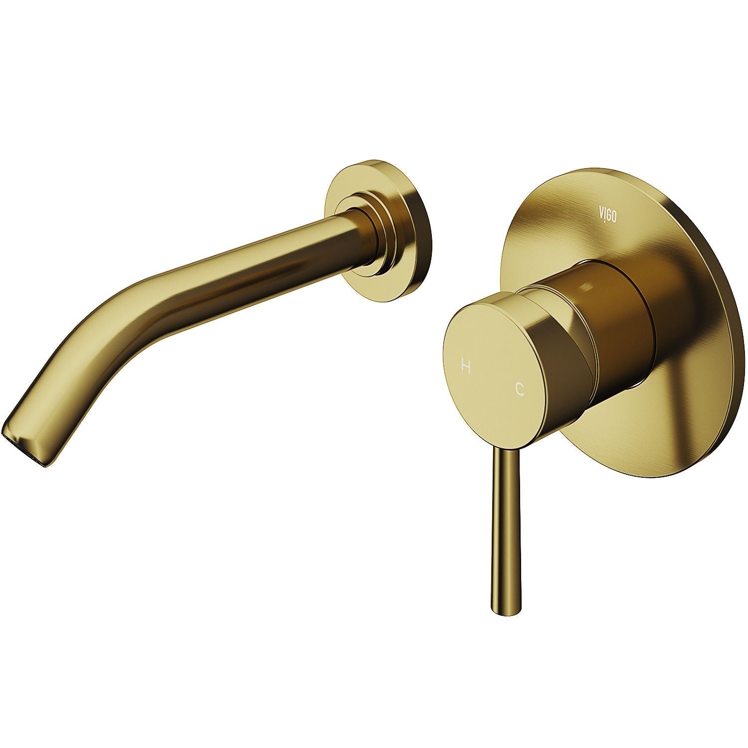 Olus Wall Mount Single Lever Bathroom Sink Faucet, WaterSense Certified, Matte BGold D7O6 - product image 2
