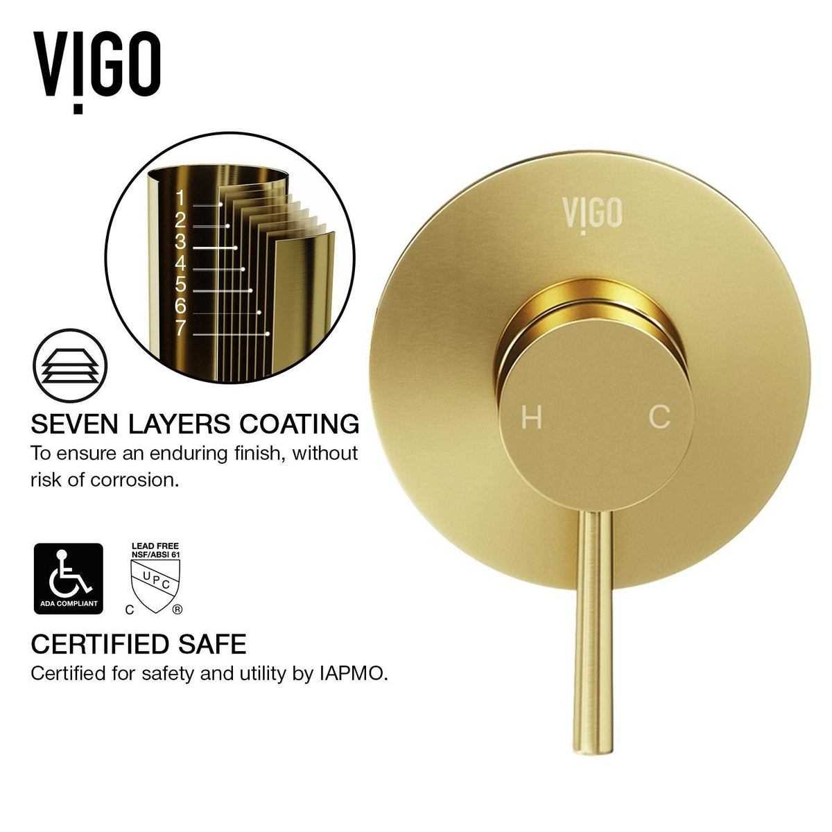 Olus Wall Mount Single Lever Bathroom Sink Faucet, WaterSense Certified, Matte BGold D7O6 - product image 5