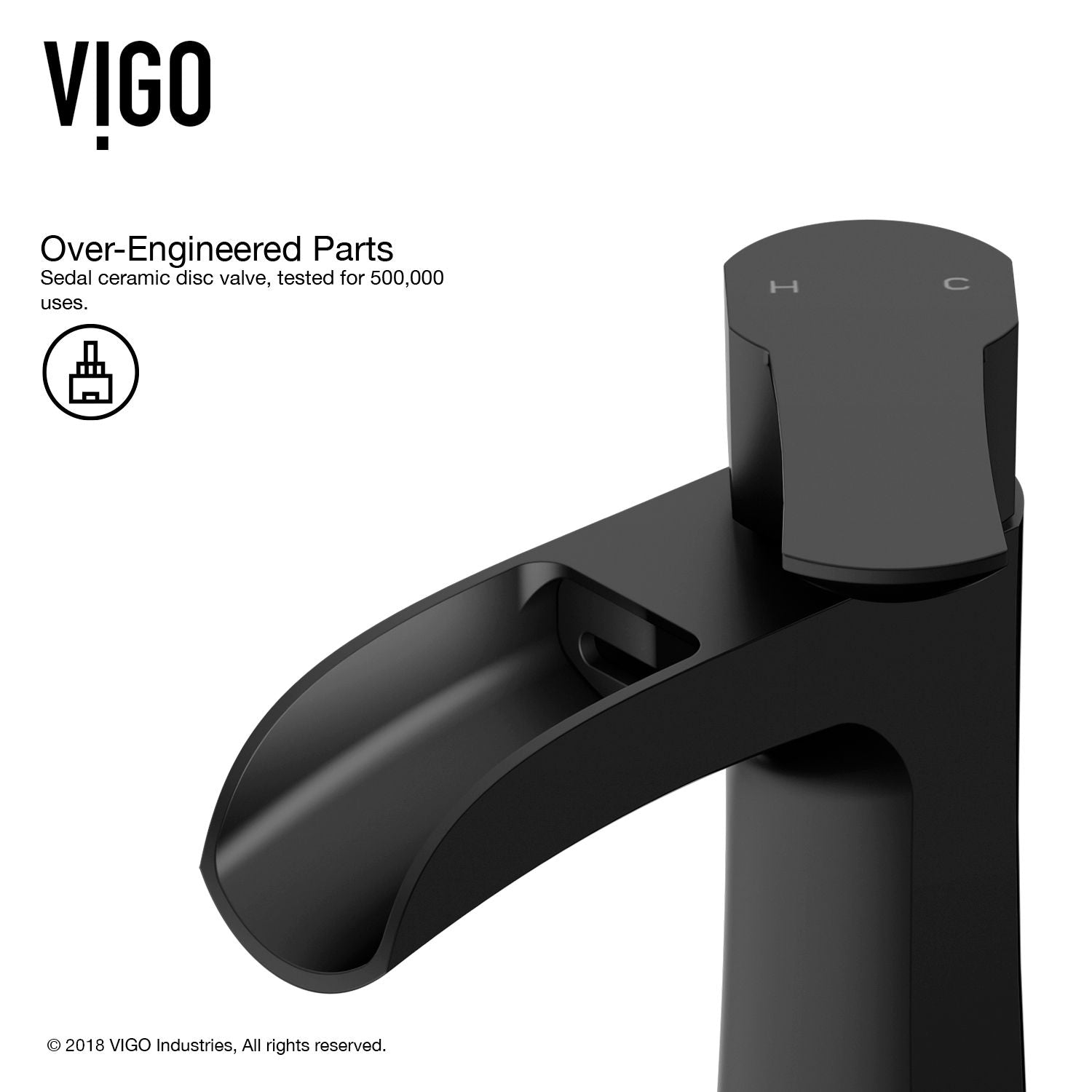 Paloma Single Handle Single Hole Bathroom Sink Faucet, WaterSense Certified, Matte Black R0G4 - product image 6