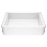 Petunia Matte Stone Rectangular Composite Vessel Bathroom Sink/Basin with Rounded Edges & Deep Bowl, White Z9A8 - product image 1