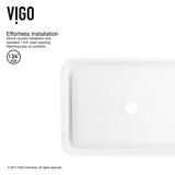 Petunia Matte Stone Rectangular Composite Vessel Bathroom Sink/Basin with Rounded Edges & Deep Bowl, White M0Y5 - product image 5