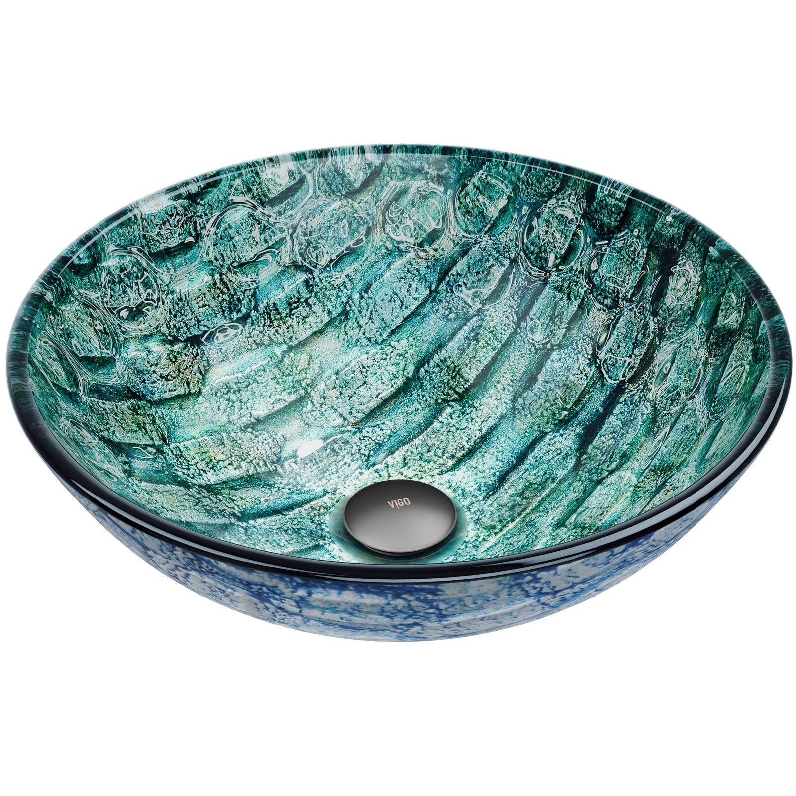 Round Glass Vessel Bathroom Sink/Basin with Scratch-Resistant Surface, Oceania L8J8 - product image 1