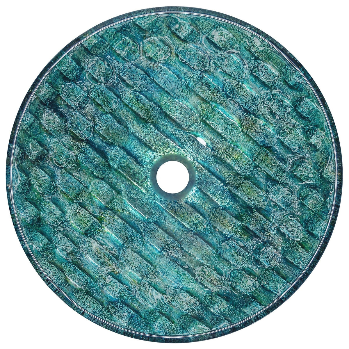 Round Glass Vessel Bathroom Sink/Basin with Scratch-Resistant Surface, Oceania M2A3 - product image 2