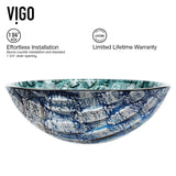 Round Glass Vessel Bathroom Sink/Basin with Scratch-Resistant Surface, Oceania M2A3 - product image 3