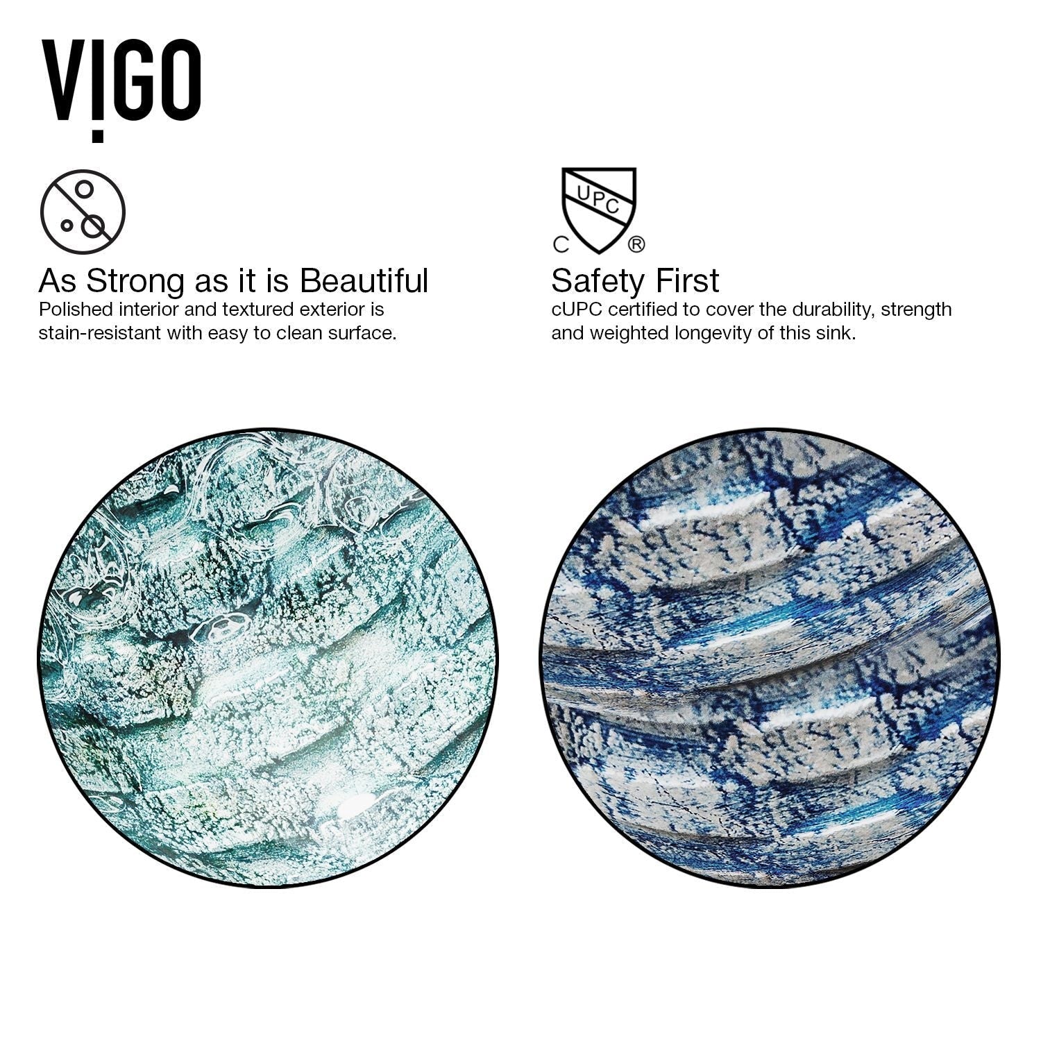 Round Glass Vessel Bathroom Sink/Basin with Scratch-Resistant Surface, Oceania L8J8 - product image 4