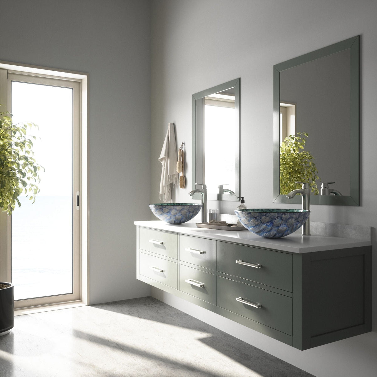 Round Glass Vessel Bathroom Sink/Basin with Scratch-Resistant Surface, Oceania L8J8 - product image 6