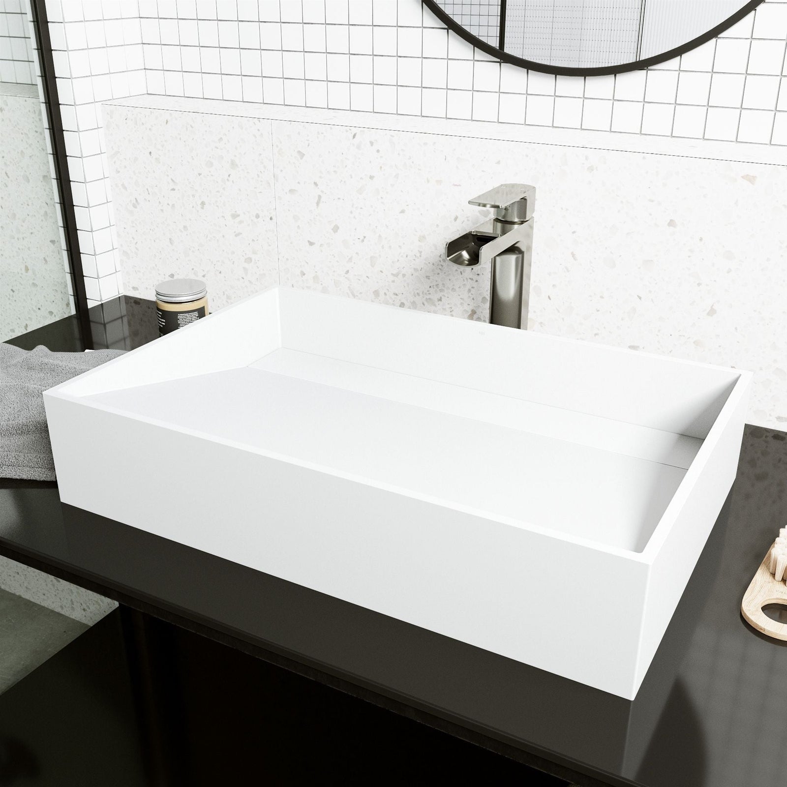 Starr Modern MatteStone 23x15-in Deep White Bathroom Sink/Basin with Rectangular Vessel Z0C2 - product image 8