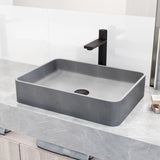 Tarragona Gothic ConcretoStone 19x14-in Deep Grey Bathroom Sink/Basin with Rectangular Vessel B8T3 - product image 5